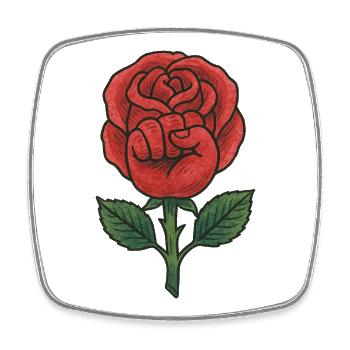 Rose Resist - Viereckiger Kühlschrankmagnet - Weiß - Vorne