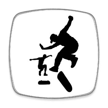 Skateboard - Viereckiger Kühlschrankmagnet - Weiß - Vorne