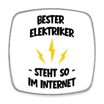 Three Yellow Flashes on Black - with Saying - Square fridge magnet - white - Front