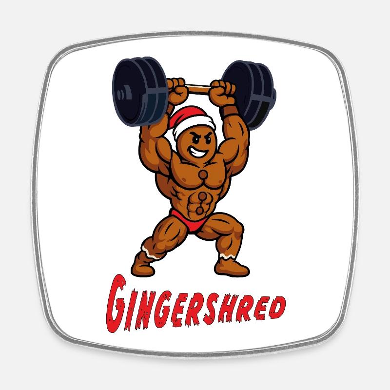 Culturisme Gingershred - Magnet carré - blanc