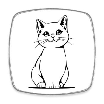 Katze Kätzchen Katzenshirt Geschenk Weihnachten - Viereckiger Kühlschrankmagnet - Weiß - Vorne