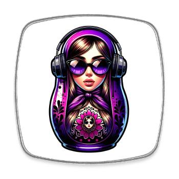Russian Matryoshka Music Russia Russian - Square fridge magnet - white - Front