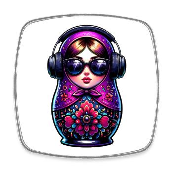 Russian Matryoshka Music Russia Russian - Square fridge magnet - white - Front