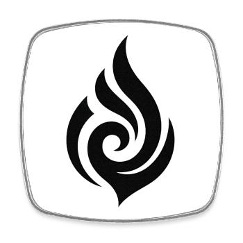 Black Flame - Square fridge magnet - white - Front