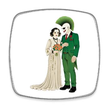PUNKS WEDDING – Steam Punk'n'Roll - Viereckiger Kühlschrankmagnet - Weiß - Vorne