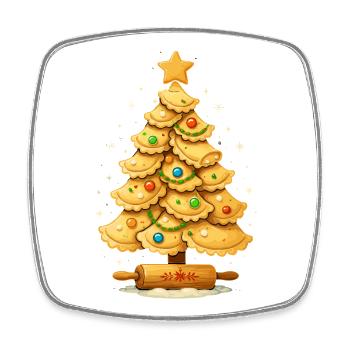 Pierogi Christmas Tree Polish Christmas - Square fridge magnet - white - Front