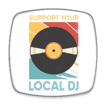 DJ Outfit Geschenke - Viereckiger Kühlschrankmagnet - Weiß - Vorne