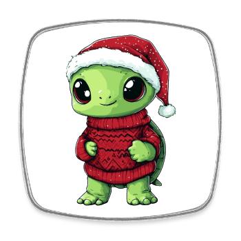 Noël de la Tortue - Magnet carré - blanc - Devant
