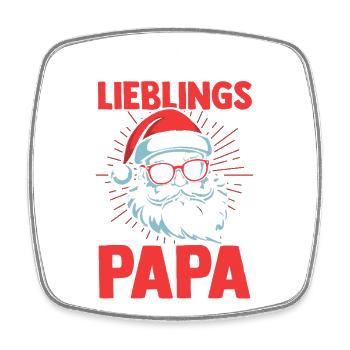 Noël du Père Noël Papa Noël - Magnet carré - blanc - Devant