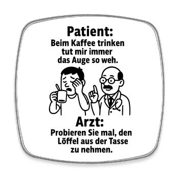 witziger spruch kaffee trinken - Viereckiger Kühlschrankmagnet - Weiß - Vorne