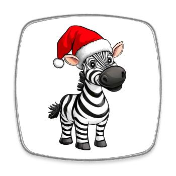 Zebras Christmas - Square fridge magnet - white - Front
