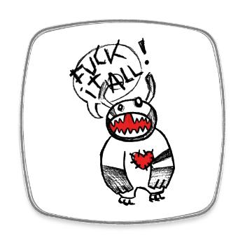 F*** it all! - Viereckiger Kühlschrankmagnet - Weiß - Vorne