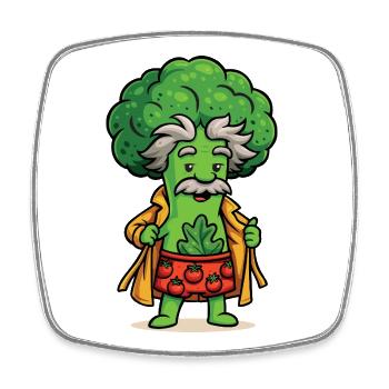 Einstein Broccoli - Square fridge magnet - white - Front