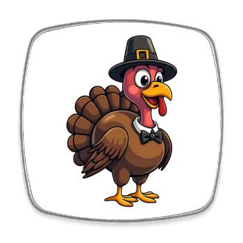 Thanksgiving Drôle Dinde de Thanksgiving - Magnet carré - blanc - Devant