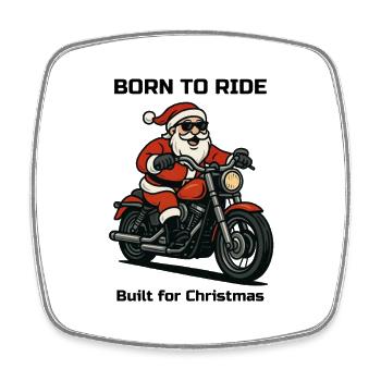 Noël motard - Magnet carré - blanc - Devant