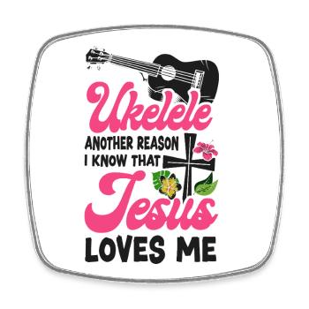 Hawaiian Ukulele Uke Jesus Faith - Viereckiger Kühlschrankmagnet - Weiß - Vorne
