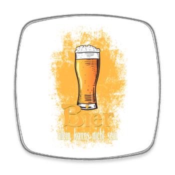 Beer Glass Saying - Square fridge magnet - white - Front