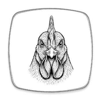 Chicken - Square fridge magnet - white - Front