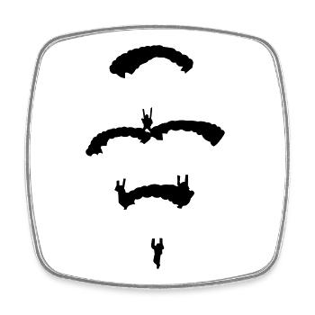 Parachute Diamond - Square fridge magnet - white - Front