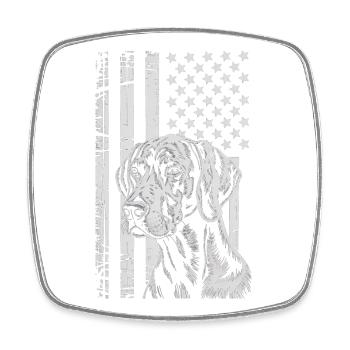 Patriotic Dog Portrait - Square fridge magnet - white - Front