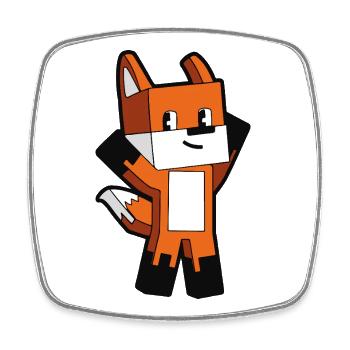 Colorful Voxel Fox - Square fridge magnet - white - Front