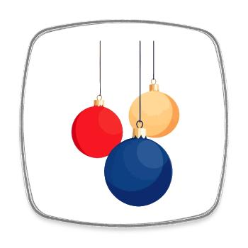 Weihnachtskugeln aufhängen - Viereckiger Kühlschrankmagnet - Weiß - Vorne