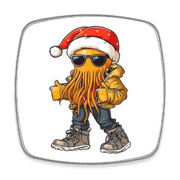 Qualle Weihnachten Winter - Viereckiger Kühlschrankmagnet - Weiß - Vorne