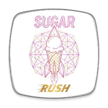 Sugar Rush Eis Rakete - Square fridge magnet - white - Front