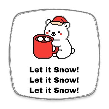 Little Polar Bear - Square fridge magnet - white - Front
