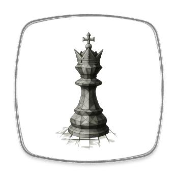 Chess King on Board – Dark Strategy Illustrations - Square fridge magnet - white - Front