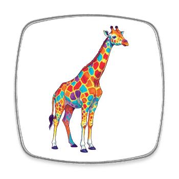 Bunte Giraffen-Regenbogen-Pop-Art-Aquarell - Viereckiger Kühlschrankmagnet - Weiß - Vorne