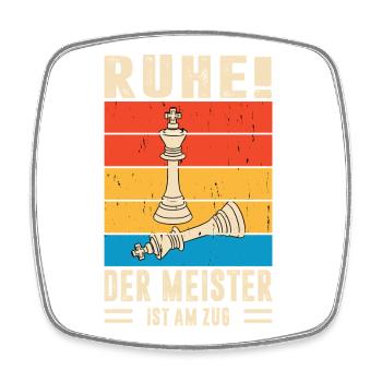 Schachspieler Geschenke Schach Zubehör Schachbrett - Viereckiger Kühlschrankmagnet - Weiß - Vorne