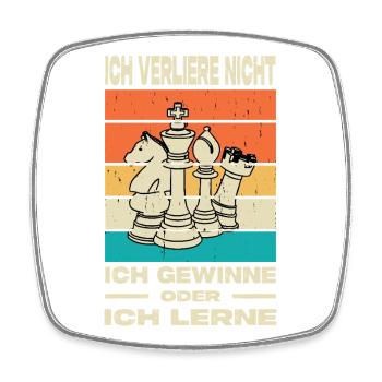 Schachspieler Geschenke Schach Zubehör Schachbrett - Viereckiger Kühlschrankmagnet - Weiß - Vorne