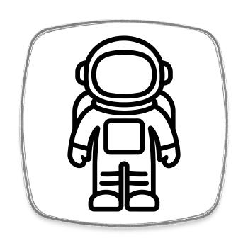 astronaut - Square fridge magnet - white - Front
