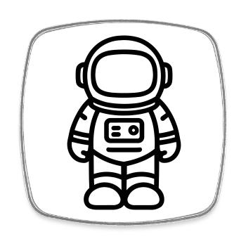 Astronaut - Viereckiger Kühlschrankmagnet - Weiß - Vorne