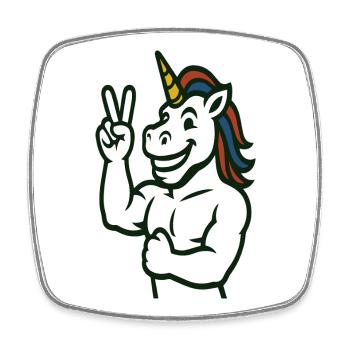 Einhorn-Friedenszeichen Illustration - Viereckiger Kühlschrankmagnet - Weiß - Vorne