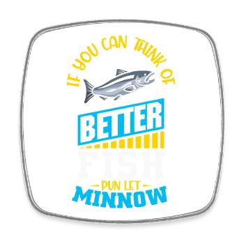 Fishing Angler Fish Fisherman Sayings Petri Heil - Square fridge magnet - white - Front