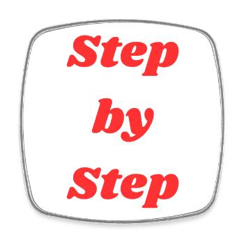 Step by step typography - Square fridge magnet - white - Front