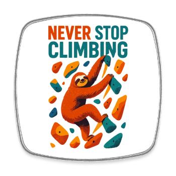 Bouldern Faultier Klettern Motivation Geschenk - Viereckiger Kühlschrankmagnet - Weiß - Vorne