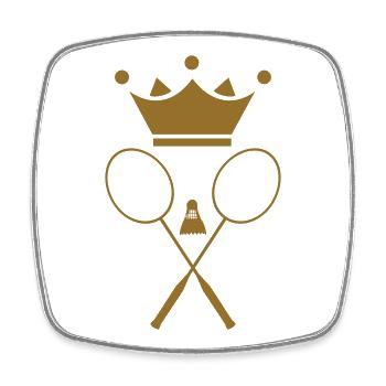 badminton - Square fridge magnet - white - Front