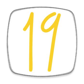 19 - Square fridge magnet - white - Front