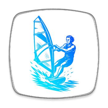 Design vintage de planche à voile pour la planche à voile - Magnet carré - blanc - Devant