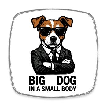 Jack Russell Terrier Anzug Chef Hund Geschenk - Square fridge magnet - white - Front