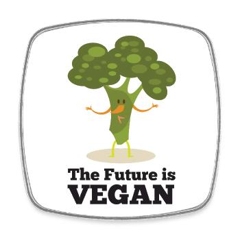 The Future is Vegan - Square fridge magnet - white - Front