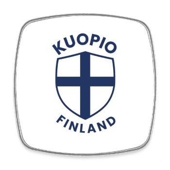 Kuopio Finland Crest Shield - Square fridge magnet - white - Front