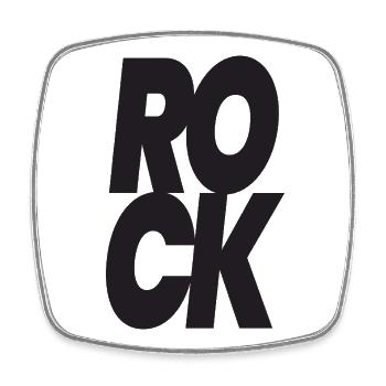 Stacked Rock Typography - Square fridge magnet - white - Front