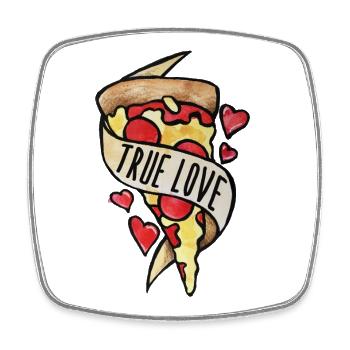 True Love Pizza Hearts - Square fridge magnet - white - Front