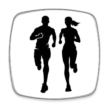 Marathon Runners Team Silhouette Marathon - Square fridge magnet - white - Front