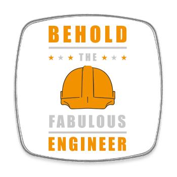 Fabulous Engineer Helmet - Square fridge magnet - white - Front