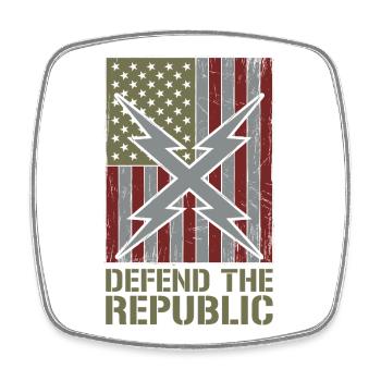 Defend The Republic USA Flag - Square fridge magnet - white - Front
